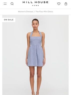 Hill House Fleur mini dress in White Gingham Dress